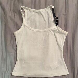 SHEIN White Camisole with Black Strap Detail